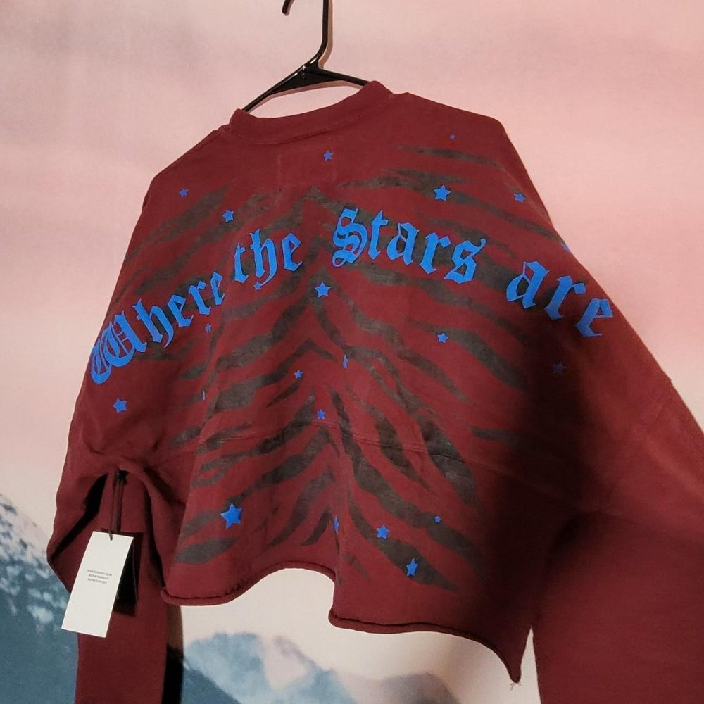 Spirit Jersey oversized cropped sweater NWT